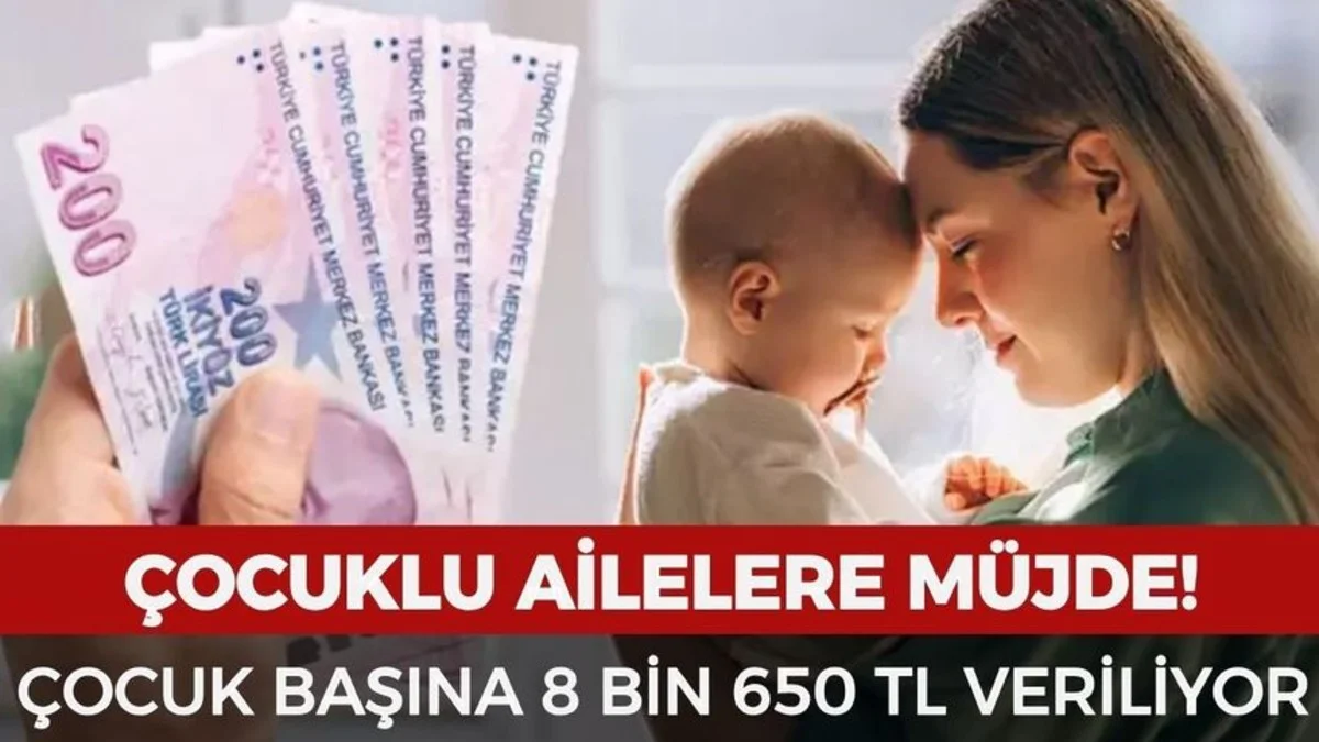 Çocuklu Ailelere Yeni Destek: Çocuk Başına 8.650 TL Ödeme Başlıyor
